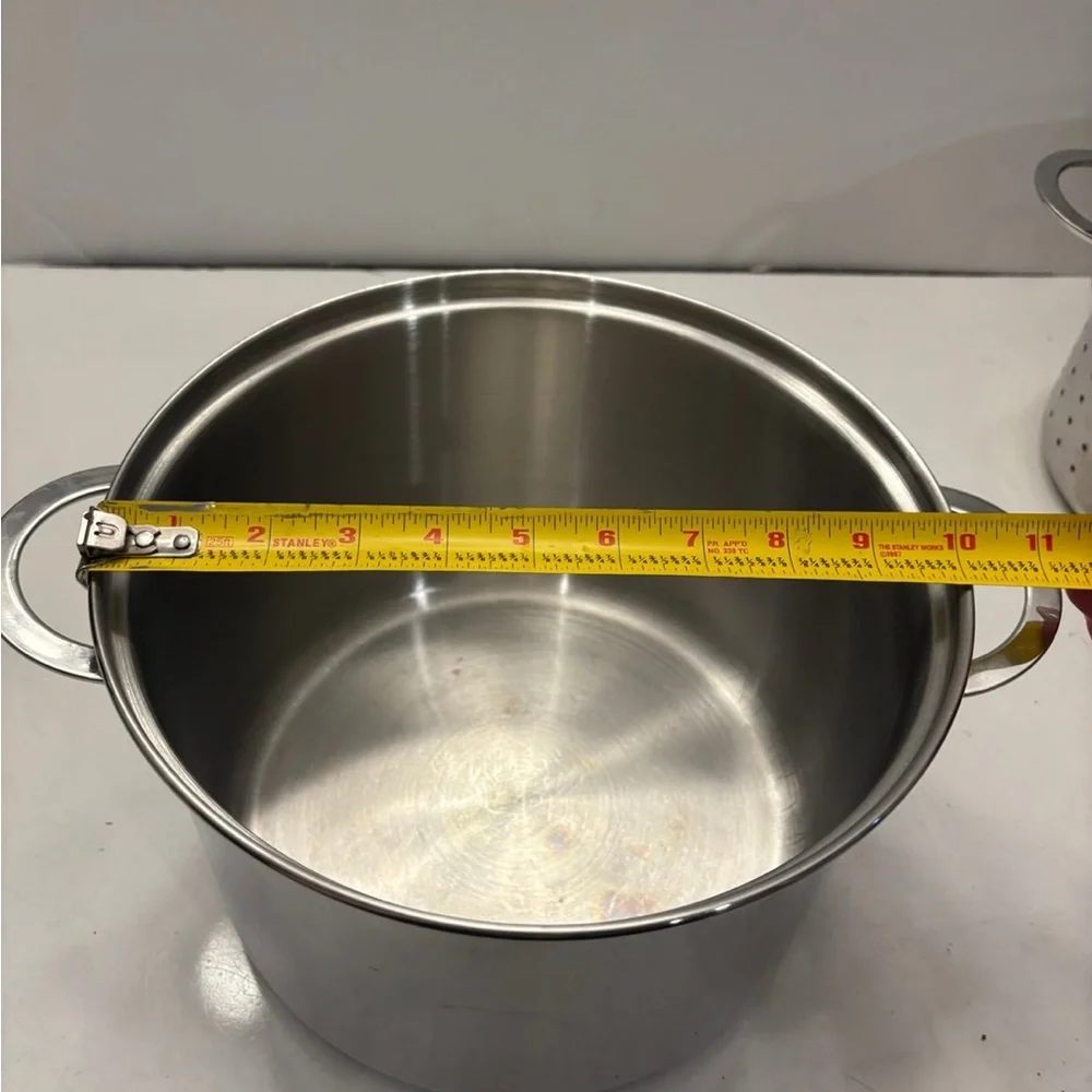 Crate & Barrel stainless steel, cooking part and strainer